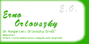 erno orlovszky business card